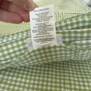 Pottery Barn Kids Green Gingham Cotton Curtain panels total of (6) six :44”x63”